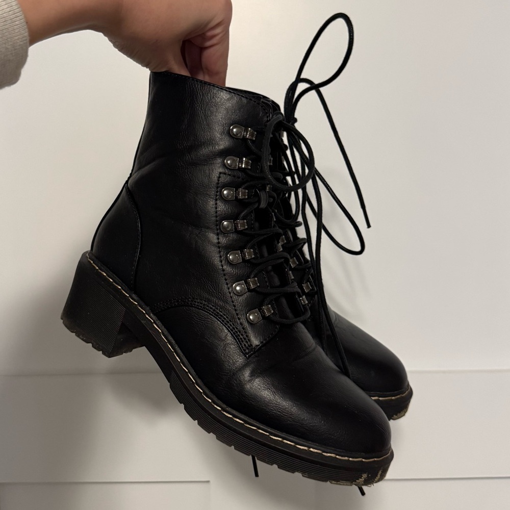BEAST FASHION Black Combat Boots